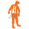 Silhouette - Zombie - Orange - Style A - Yard Card