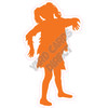 Silhouette - Zombie - Orange - Style J - Yard Card