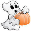 Ghost With Pumpkin - Style A - Yard Card