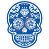 Day Of The Dead Skull - Medium Blue - Style A - Yard Card