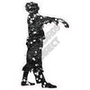 Silhouette - Zombie - Chunky Glitter Black - Style H - Yard Card