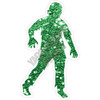 Silhouette - Zombie - Chunky Glitter Medium Green - Style I - Yard Card