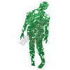 Silhouette - Zombie - Chunky Glitter Medium Green - Style B - Yard Card