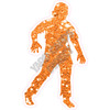 Silhouette - Zombie - Chunky Glitter Orange - Style I - Yard Card