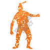 Silhouette - Zombie - Chunky Glitter Orange - Style D - Yard Card