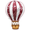 Hot Air Balloon - Chunky Glitter Burgundy - Style A - Yard Card