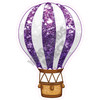 Hot Air Balloon - Chunky Glitter Purple - Style A - Yard Card