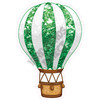 Hot Air Balloon - Chunky Glitter Medium Green - Style A - Yard Card