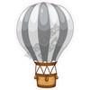 Hot Air Balloon - Solid Silver - Style A - Yard Card