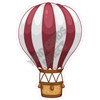 Hot Air Balloon - Solid Burgundy - Style A - Yard Card