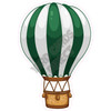Hot Air Balloon - Solid Dark Green - Style A - Yard Card