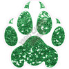Cat Paw - Chunky Glitter Medium Green - Style A - Yard Card