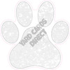 Dog Paw - Chunky Glitter White - Style A - Yard Card