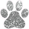 Dog Paw - Chunky Glitter Silver - Style A - Yard Card