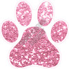 Dog Paw - Chunky Glitter Light Pink - Style A - Yard Card