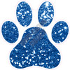 Dog Paw - Chunky Glitter Medium Blue - Style A - Yard Card