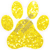 Dog Paw - Chunky Glitter Yellow - Style A - Yard Card