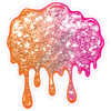 Paint Splash - Chunky Glitter Hot Pink & Orange - Style B - Yard Card