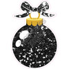 Christmas Ornament - Chunky Glitter Black - Style A - Yard Card