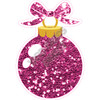 Christmas Ornament - Chunky Glitter Hot Pink - Style A - Yard Card