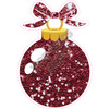 Christmas Ornament - Chunky Glitter Burgundy - Style A - Yard Card