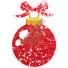 Christmas Ornament - Chunky Glitter Red - Style A - Yard Card
