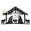 Silhouette - The Nativity Scene - Chunky Glitter Black - Style A - Yard Card