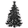 Silhouette - Christmas Tree - Chunky Glitter Black - Style A - Yard Card