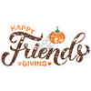 Statement - Happy Friends Giving - Chunky Glitter Brown & Orange - Style A - Yard Card