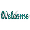 Statement - Welcome - Chunky Glitter Teal - Style A - Yard Card