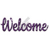 Statement - Welcome - Chunky Glitter Purple - Style A - Yard Card