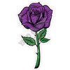 Rose With Stem - Purple - Style A - Yard Card