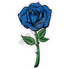 Rose With Stem - Dark Blue - Style A - Yard Card