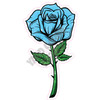 Rose With Stem - Light Blue - Style A - Yard Card