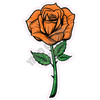 Rose With Stem - Orange - Style A - Yard Card