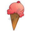 Ice Cream Cone - Pink - Style A - Yard Card