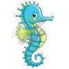 Blue Green Seahorse - Style A - Yard Card