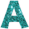 KG 18" Font - Singles - Large Sequin Teal - Yard Card