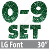 LG 30" 13pc 0-9 - Set - Chunky Glitter Dark Green  - Yard Cards