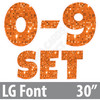 LG 30" 13pc 0-9 - Set - Large Sequin Orange - Yard Cards