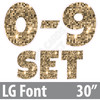 LG 30" 13pc 0-9 - Set - Large Sequin Old Gold - Yard Cards