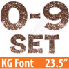 KG 23.5" 10pc 0-9 - Set - Chunky Glitter Brown - Yard Cards