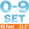 KG 23.5" 10pc 0-9 - Set - Chunky Glitter Light Blue - Yard Cards