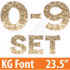 KG 23.5" 10pc 0-9 - Set - Chunky Glitter Old Gold - Yard Cards