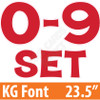 KG 23.5" 10pc 0-9 - Set - Solid Red - Yard Cards