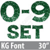 KG 30" 13pc 0-9 - Set - Chunky Glitter Dark Green  - Yard Cards