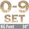 KG 30" 13pc 0-9 - Set - Chunky Glitter Old Gold - Yard Cards
