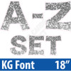 KG 18" 26pc A-Z - Set - Chunky Glitter Silver - Yard Cards