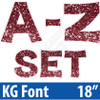 KG 18" 26pc A-Z - Set - Chunky Glitter Burgundy - Yard Cards