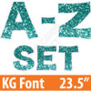 KG 23.5" 26pc A-Z - Set - Chunky Glitter Teal - Yard Cards